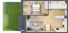 2 pokoje, mieszkanie 49,29 m², piętro 2, oferta nr 36, Na Skarpie, Łódź, Widzew, Sikawa, ul. Strążyska