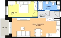 2 pokoje, mieszkanie 49,40 m², piętro 2, oferta nr 27, Na Skarpie, Łódź, Widzew, Sikawa, ul. Strążyska