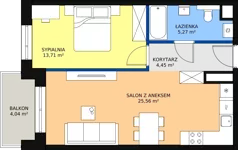 2 pokoje, mieszkanie 49,26 m², piętro 3, oferta nr 40, Na Skarpie, Łódź, Widzew, Sikawa, ul. Strążyska