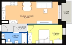 2 pokoje, mieszkanie 49,29 m², piętro 2, oferta nr 36, Na Skarpie, Łódź, Widzew, Sikawa, ul. Strążyska