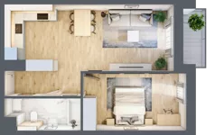2 pokoje, mieszkanie 49,29 m², piętro 2, oferta nr 36, Na Skarpie, Łódź, Widzew, Sikawa, ul. Strążyska