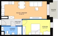 2 pokoje, mieszkanie 48,94 m², piętro 3, oferta nr 49, Na Skarpie, Łódź, Widzew, Sikawa, ul. Strążyska