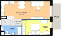 2 pokoje, mieszkanie 51,69 m², piętro 2, oferta nr 34, Na Skarpie, Łódź, Widzew, Sikawa, ul. Strążyska