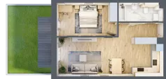 2 pokoje, mieszkanie 47,94 m², piętro 1, oferta nr 20, Na Skarpie, Łódź, Widzew, Sikawa, ul. Strążyska