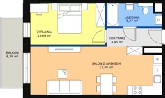 2 pokoje, mieszkanie 51,19 m², piętro 3, oferta nr 41, Na Skarpie, Łódź, Widzew, Sikawa, ul. Strążyska