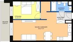 2 pokoje, mieszkanie 52,99 m², piętro 2, oferta nr 30, Na Skarpie, Łódź, Widzew, Sikawa, ul. Strążyska