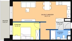 2 pokoje, mieszkanie 53,17 m², piętro 2, oferta nr 31, Na Skarpie, Łódź, Widzew, Sikawa, ul. Strążyska