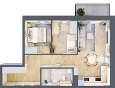 3 pokoje, mieszkanie 54,62 m², piętro 1, oferta nr 24, Na Skarpie, Łódź, Widzew, Sikawa, ul. Strążyska