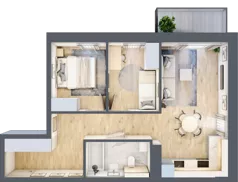 3 pokoje, mieszkanie 54,23 m², piętro 2, oferta nr 37, Na Skarpie, Łódź, Widzew, Sikawa, ul. Strążyska