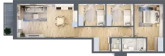 4 pokoje, mieszkanie 78,02 m², piętro 1, oferta nr 13, Na Skarpie, Łódź, Widzew, Sikawa, ul. Strążyska
