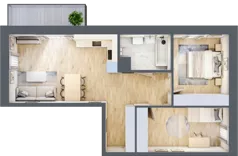 3 pokoje, mieszkanie 61,65 m², piętro 1, oferta nr 16, Na Wspólnej, Wólka Grodziska, ul. Wspólna 5