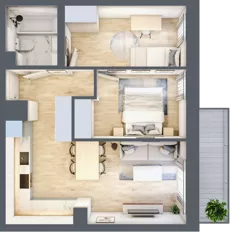 3 pokoje, mieszkanie 48,97 m², piętro 2, oferta nr 21, Na Wspólnej, Wólka Grodziska, ul. Wspólna 5