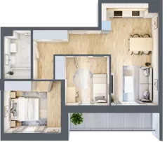 3 pokoje, mieszkanie 56,99 m², piętro 2, oferta nr 22, Na Wspólnej, Wólka Grodziska, ul. Wspólna 5
