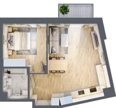 2 pokoje, mieszkanie 48,97 m², piętro 1, oferta nr 80, Na Wspólnej, Wólka Grodziska, ul. Wspólna 5