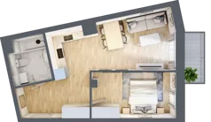 2 pokoje, mieszkanie 43,46 m², piętro 1, oferta nr 81, Na Wspólnej, Wólka Grodziska, ul. Wspólna 5