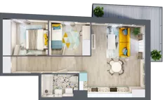 3 pokoje, mieszkanie 53,71 m², piętro 1, oferta nr 13, Julianów Verde, Julianów, ul. Urbanistów