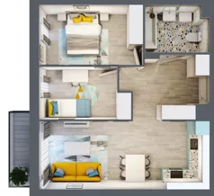 3 pokoje, mieszkanie 56,50 m², piętro 1, oferta nr 11, Julianów Verde, Julianów, ul. Urbanistów