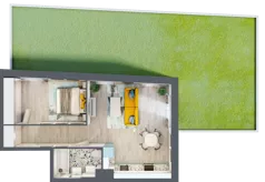 2 pokoje, mieszkanie 48,59 m², parter, oferta nr 3, Julianów Verde, Julianów, ul. Urbanistów