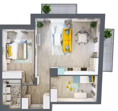 3 pokoje, mieszkanie 66,13 m², piętro 1, oferta nr 12, Julianów Verde, Julianów, ul. Urbanistów