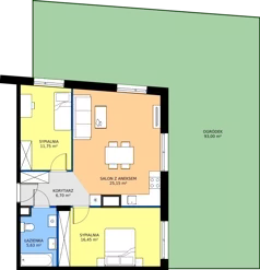 3 pokoje, mieszkanie 65,68 m², parter, oferta nr 9, Julianów Verde II, Julianów, ul. Urbanistów