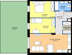 3 pokoje, mieszkanie 64,11 m², parter, oferta nr 5, Julianów Verde II, Julianów, ul. Urbanistów