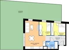 3 pokoje, mieszkanie 51,74 m², parter, oferta nr 8, Julianów Verde II, Julianów, ul. Urbanistów