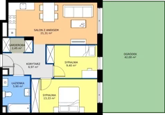 3 pokoje, mieszkanie 59,36 m², parter, oferta nr 10, Julianów Verde II, Julianów, ul. Urbanistów