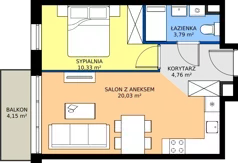 2 pokoje, mieszkanie 38,91 m², piętro 2, oferta nr 31, Julianów Verde II, Julianów, ul. Urbanistów