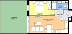 2 pokoje, mieszkanie 38,91 m², parter, oferta nr 6, Julianów Verde II, Julianów, ul. Urbanistów