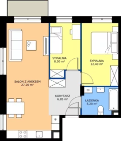 3 pokoje, mieszkanie 59,95 m², piętro 1, oferta nr 9, Zielone Sady III, Tarczyn, ul. Zielone Sady 11