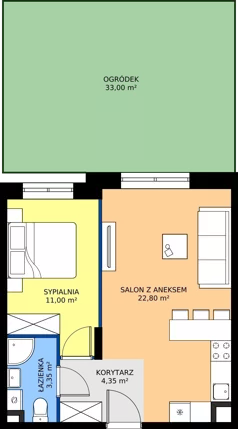 2 pokoje, mieszkanie 41,50 m², parter, oferta nr 6, Zielone Sady III 2B, Tarczyn, ul. Zielone Sady 11