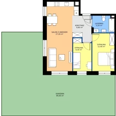 3 pokoje, mieszkanie 59,95 m², parter, oferta nr 3, Zielone Sady III 2B, Tarczyn, ul. Zielone Sady 11