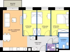 4 pokoje, mieszkanie 70,40 m², piętro 2, oferta nr 32, Zielone Sady III 2B, Tarczyn, ul. Zielone Sady 11