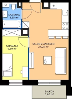 2 pokoje, mieszkanie 37,40 m², piętro 1, oferta nr 14, Zielone Sady III 2B, Tarczyn, ul. Zielone Sady 11