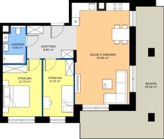3 pokoje, mieszkanie 65,60 m², piętro 3, oferta nr 53, Zielone Sady III 2B, Tarczyn, ul. Zielone Sady 11