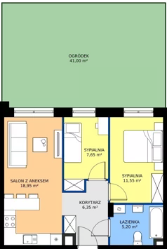 3 pokoje, mieszkanie 49,70 m², parter, oferta nr 5, Zielone Sady III 2B, Tarczyn, ul. Zielone Sady 11