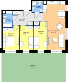 4 pokoje, mieszkanie 80,65 m², parter, oferta nr 11, Zielone Sady III 2B, Tarczyn, ul. Zielone Sady 11