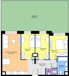 4 pokoje, mieszkanie 68,50 m², parter, oferta nr 8, Zielone Sady III 2B, Tarczyn, ul. Zielone Sady 11