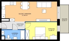 2 pokoje, mieszkanie 50,89 m², piętro 3, oferta nr 47, Na Skarpie II, Łódź, Widzew, Sikawa, ul. Strążyska