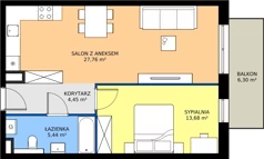 2 pokoje, mieszkanie 51,33 m², piętro 1, oferta nr 23, Na Skarpie II, Łódź, Widzew, Sikawa, ul. Strążyska