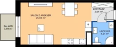 1 pokój, mieszkanie 33,72 m², piętro 2, oferta nr 29, Na Skarpie II, Łódź, Widzew, Sikawa, ul. Strążyska