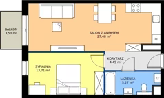 2 pokoje, mieszkanie 50,91 m², piętro 3, oferta nr 38, Na Skarpie II, Łódź, Widzew, Sikawa, ul. Strążyska