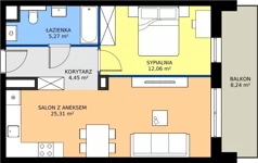 2 pokoje, mieszkanie 47,09 m², piętro 3, oferta nr 46, Na Skarpie II, Łódź, Widzew, Sikawa, ul. Strążyska