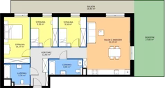 4 pokoje, mieszkanie 88,81 m², parter, oferta nr 12, Na Skarpie II, Łódź, Widzew, Sikawa, ul. Strążyska