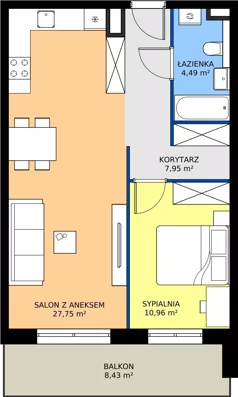 2 pokoje, mieszkanie 51,15 m², piętro 1, oferta nr 20, Na Skarpie II, Łódź, Widzew, Sikawa, ul. Strążyska