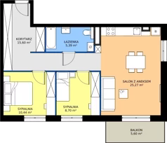 3 pokoje, mieszkanie 65,40 m², piętro 2, oferta nr 33, Na Skarpie II, Łódź, Widzew, Sikawa, ul. Strążyska