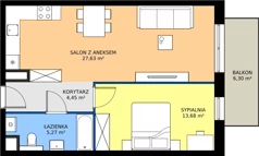 2 pokoje, mieszkanie 51,03 m², piętro 2, oferta nr 35, Na Skarpie II, Łódź, Widzew, Sikawa, ul. Strążyska