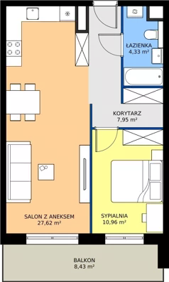 2 pokoje, mieszkanie 50,86 m², piętro 2, oferta nr 32, Na Skarpie II, Łódź, Widzew, Sikawa, ul. Strążyska
