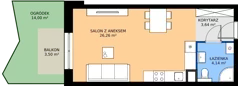 1 pokój, mieszkanie 33,72 m², piętro 2, oferta nr 29, Na Skarpie II, Łódź, Widzew, Sikawa, ul. Strążyska