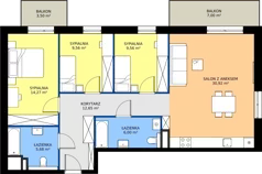 4 pokoje, mieszkanie 88,64 m², piętro 1, oferta nr 24, Na Skarpie II, Łódź, Widzew, Sikawa, ul. Strążyska